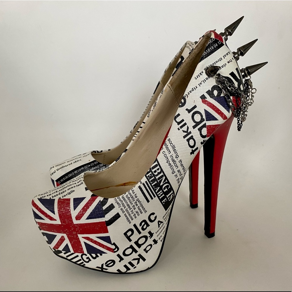 Punk Rock UK England Platform Spiked Stilettos